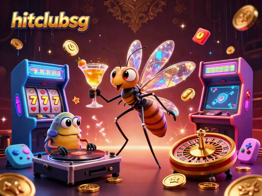 Engage with hitclubsg's exciting 3D casino world showcasing vibrant characters and gaming elements.