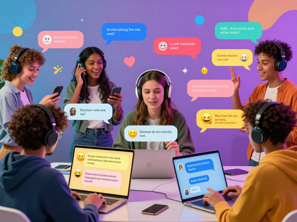 Engaging conversation scene with spicy chat AI, showcasing vibrant user interactions in a playful digital environment.